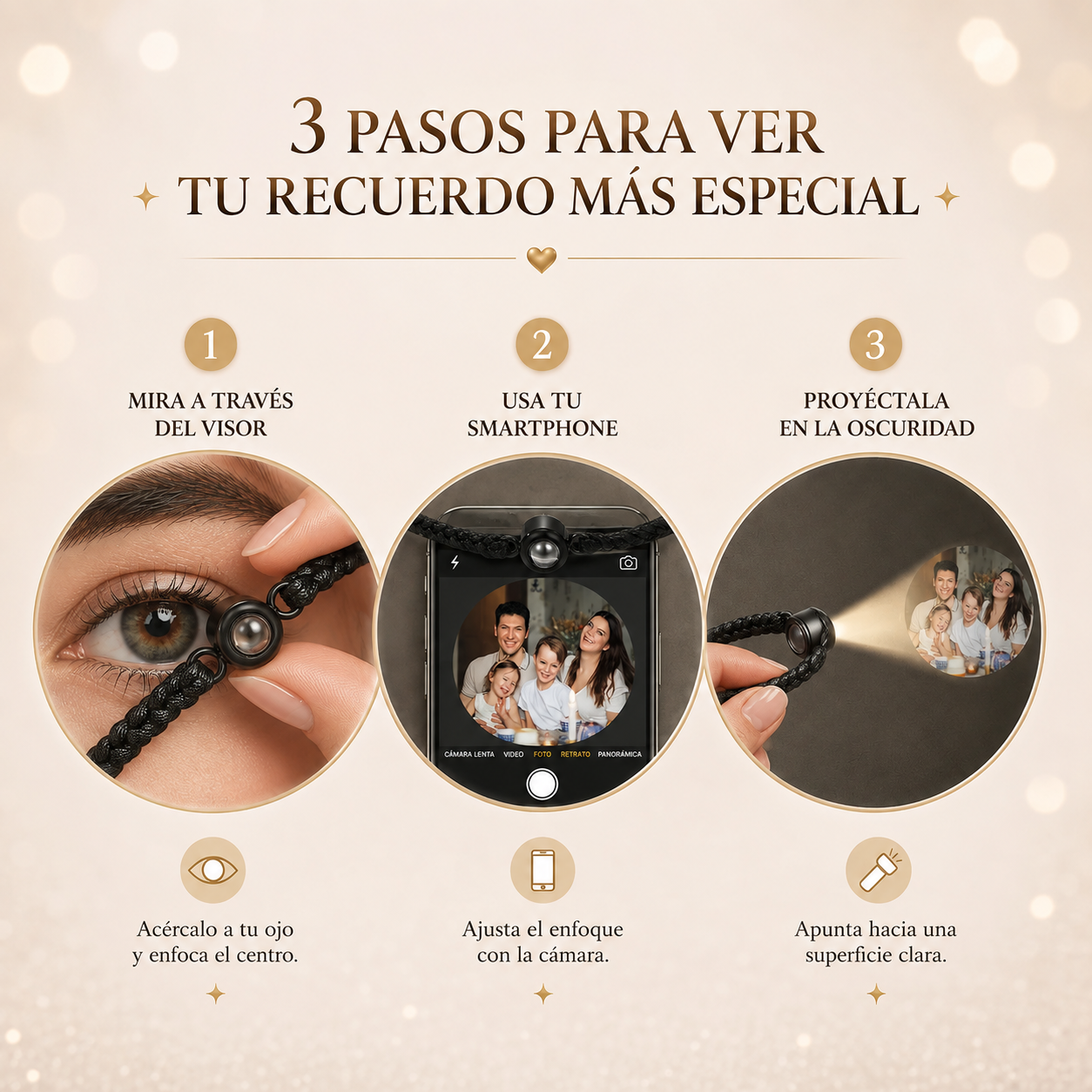 Pulsera con foto personalizada de proyección