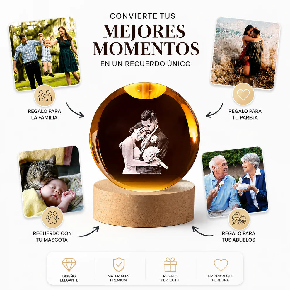 Esfera de cristal personalizable