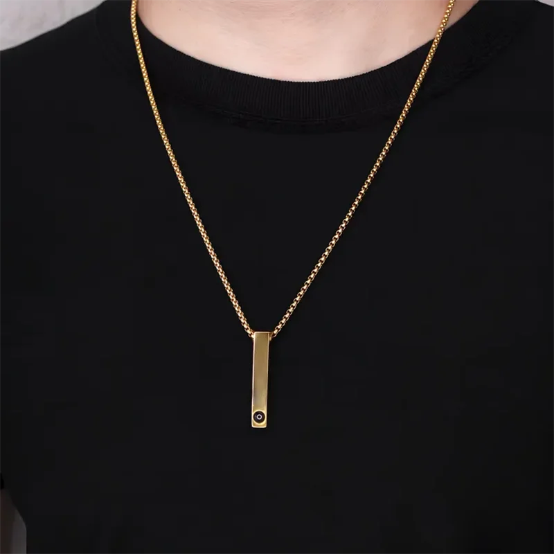 Collar con barra recta de foto de proyección personalizada