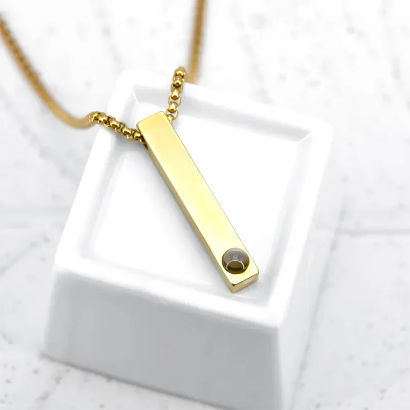 Collar con barra recta de foto de proyección personalizada