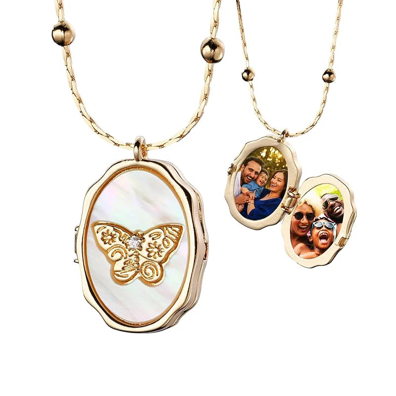 Collar Medallón “Butterfly Love” Personalizado